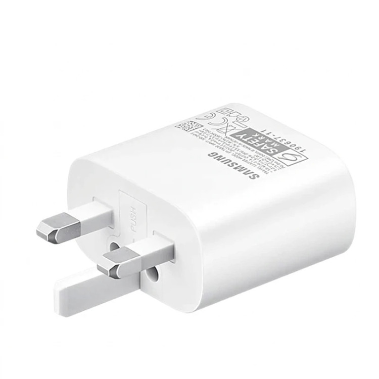 شارژر دیواری 25 وات سوپر فست سه پین سامسونگ مدل EP-TA800 بهمراه کابل USB-C+هدیه تبدیل3به2