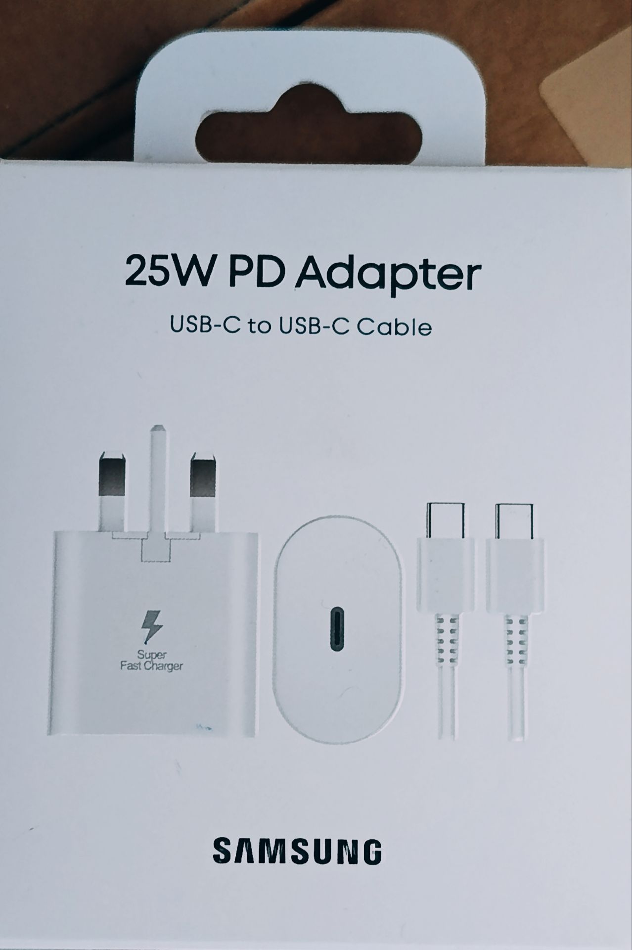 شارژر دیواری اصل 25 وات سه پین سامسونگ مدل EP-TA800 بهمراه کابل USB-C
