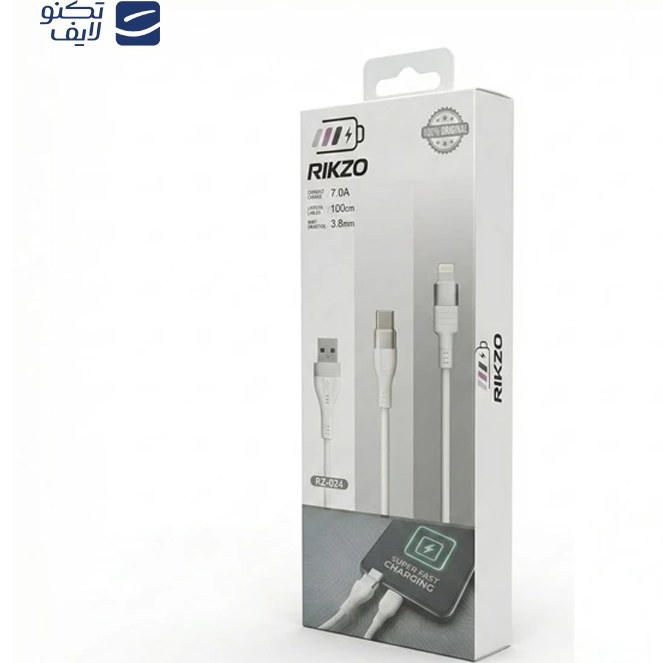 کابل شارژ آیفون1۷ ریکزو مدل RZ-024 n اصل دوسر تایپ سی